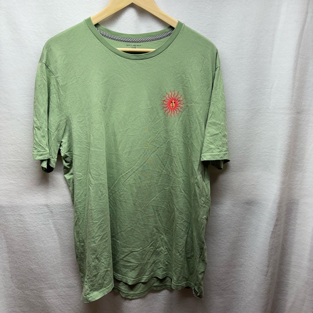 Volcom Stone Green Short Sleeve Cotton T-Shirt Men's Large Nice Graphic